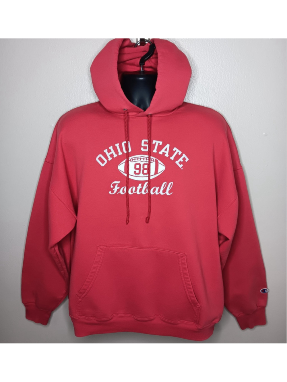 Vintage 90s Ohio State Buckeyes Men's XL Hoodie Sweatshirt Champion Distressed